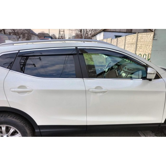 Вітровики з хромом (4 шт., Sunplex Chrome) для Nissan Qashqai 2014-2021 рр