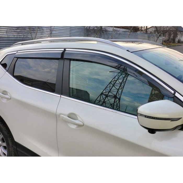 Вітровики з хромом (4 шт., Sunplex Chrome) для Nissan Qashqai 2014-2021 рр