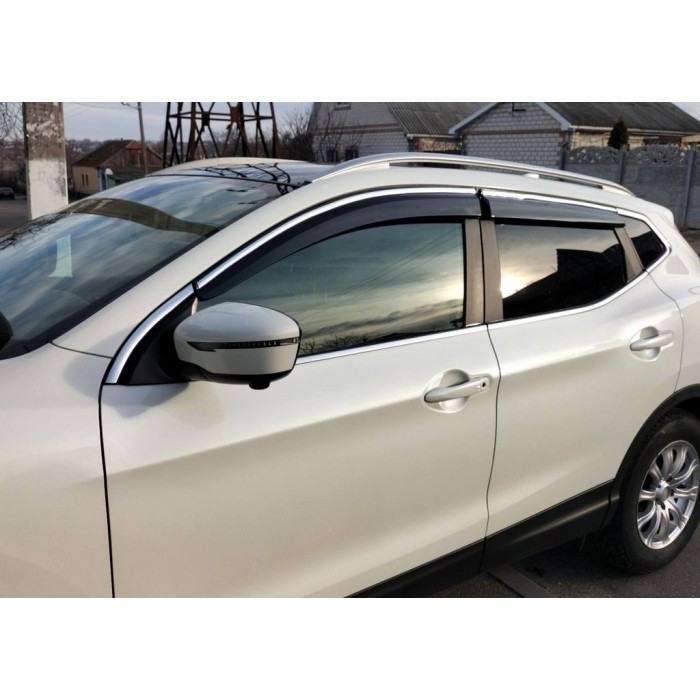 Вітровики з хромом (4 шт., Sunplex Chrome) для Nissan Qashqai 2014-2021 рр