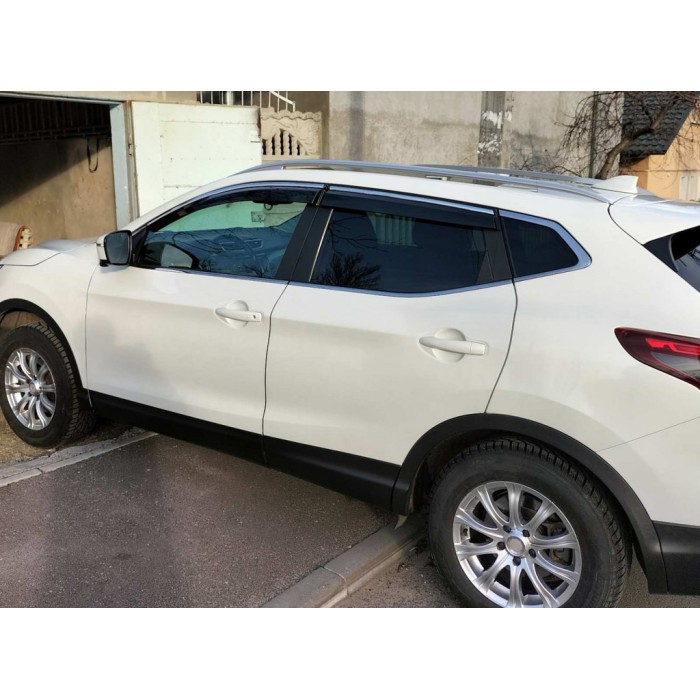 Вітровики з хромом (4 шт., Sunplex Chrome) для Nissan Qashqai 2014-2021 рр