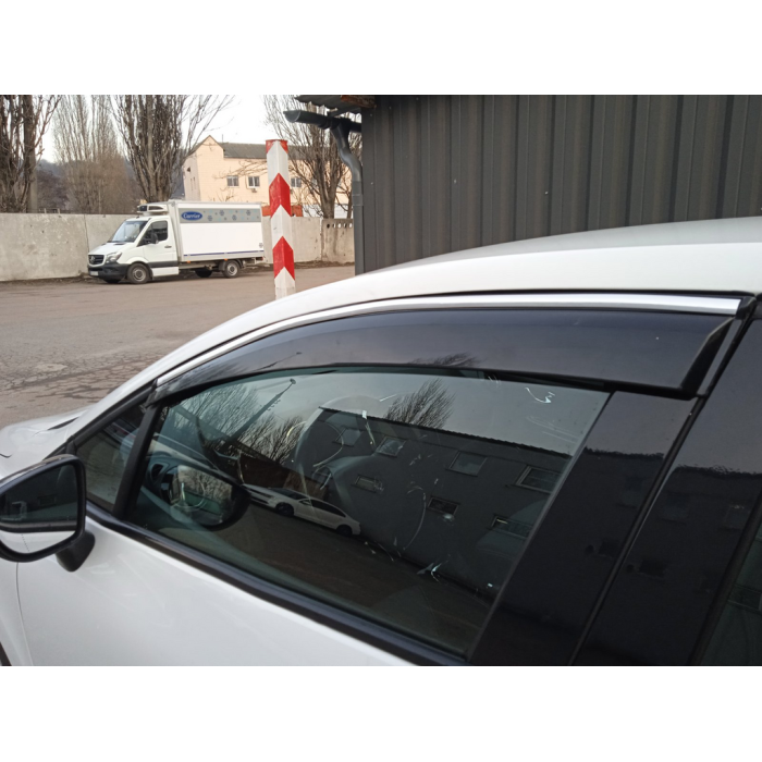 Ветровики с хромом (4 шт, Sunplex Chrome) для Renault Clio V 2019-2025гг