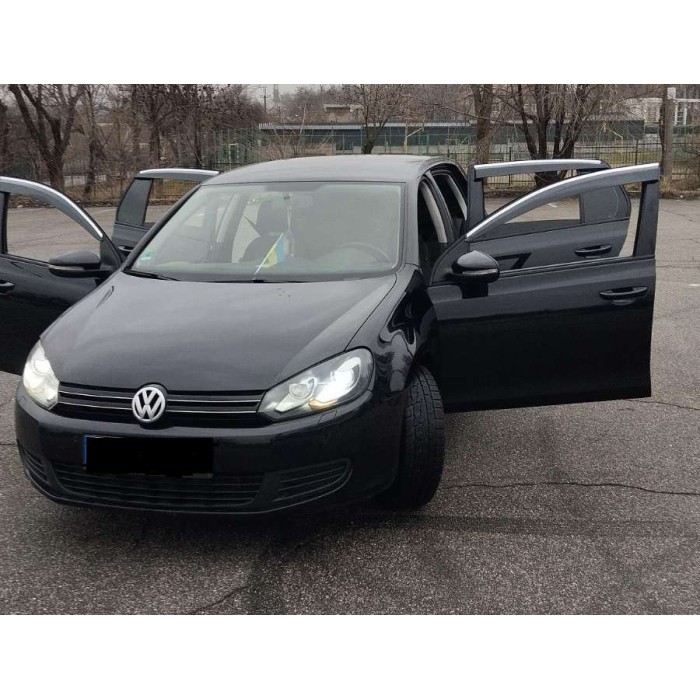 Ветровики с хромом HB (4 шт, Sunplex Chrome) для Volkswagen Golf 6