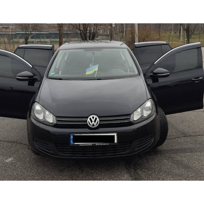 Ветровики с хромом HB (4 шт, Sunplex Chrome) для Volkswagen Golf 6