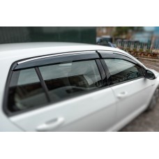 Вітровики з хромом HB (4 шт., Sunplex Chrome) для Volkswagen Golf 7/E-Golf