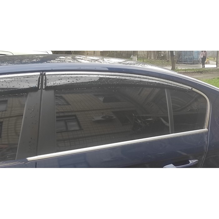 Вітровики з хромом SD (4шт, EU, Sunplex Chrome) для Volkswagen Passat B7 2012-2015рр