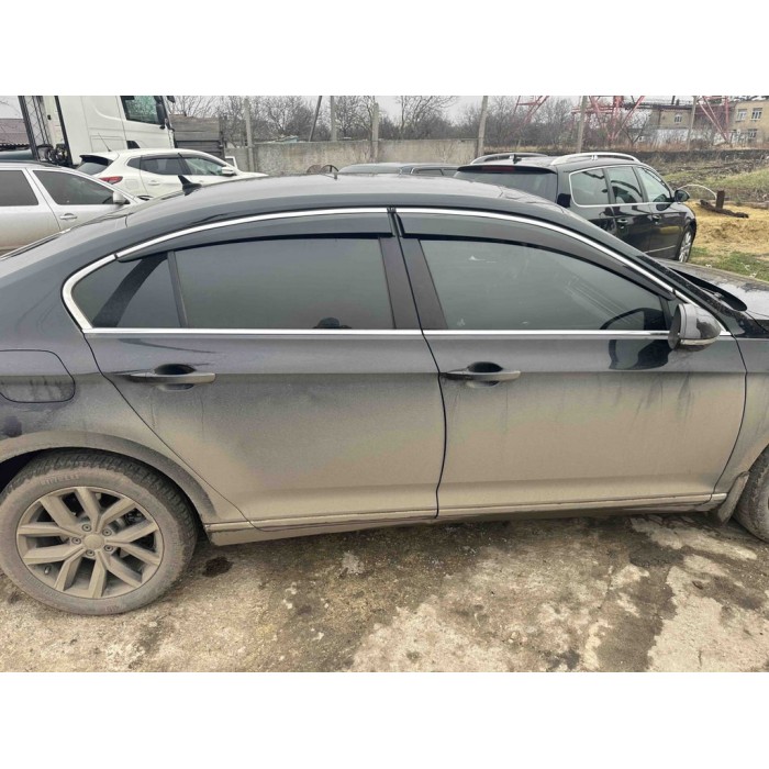 Вітровики з хромом SD (4 шт., Sunplex Chrome) для Volkswagen Passat B8 2015-2023 рр