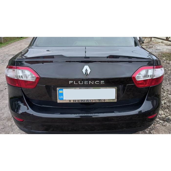 Спойлер LIP (Sunplex, чорний) (125,4см *7,2см) для Renault Fluence 2009-2016 рр