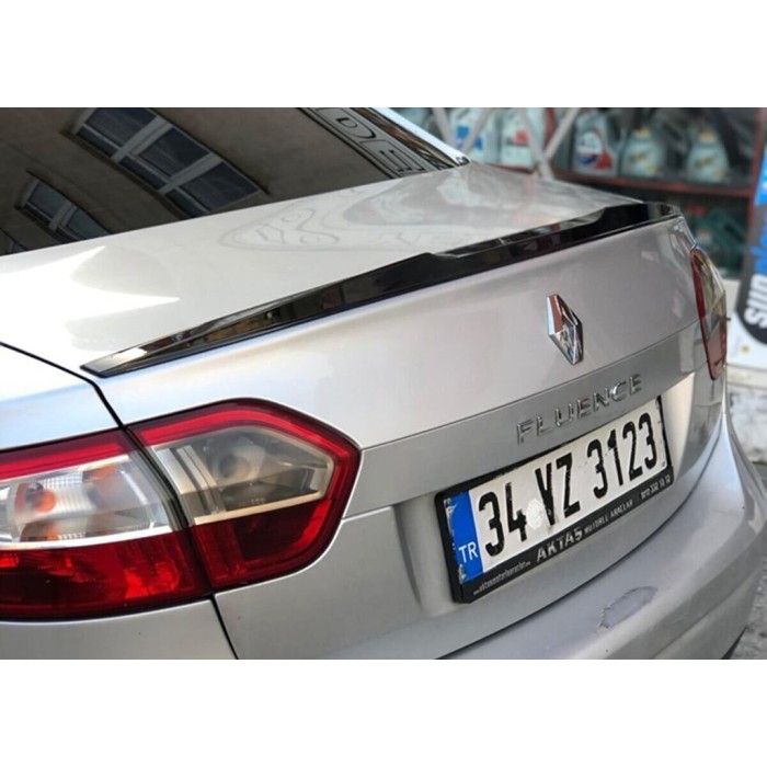 Спойлер LIP (Sunplex, чорний) (125,4см *7,2см) для Renault Fluence 2009-2016 рр