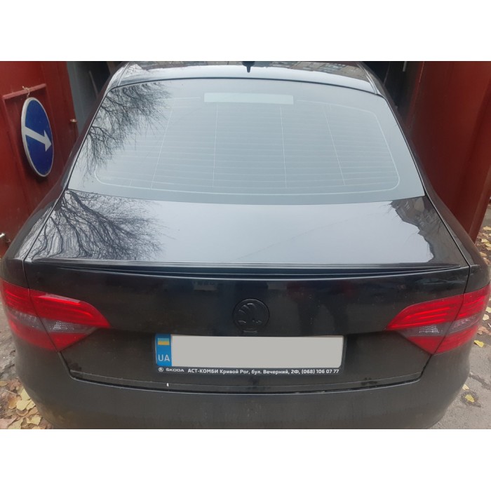 Спойлер LIP (Sunplex, черный) (115,8см*6,3см) для Skoda Superb 2009-2015 гг