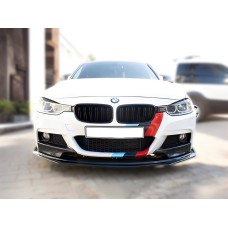 Накладка на передній бампер ЛИП (чорна) для BMW 3 серія F-30/31/34 2012-2019 рр