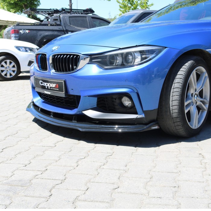 Накладка на передний бампер ЛИП (черная) для BMW 4 серия F-32 2012-2020 гг