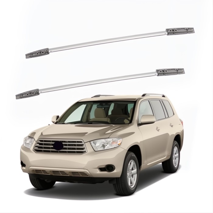 Рейлінги оригінальний дизайн Grey (2 шт) для Toyota Highlander 2008-2013 рр