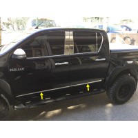 Накладки на молдинги Tit-designs (4 шт, нерж) для Toyota Hilux 2015- гг