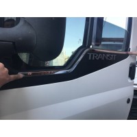 Окантовка стекол (2 шт, нерж.) OmsaLine - Італійська нержавійка для Ford Transit 2000-2014 рр