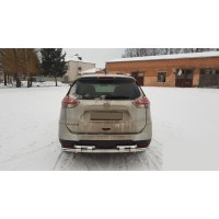 Задняя защита NSXT.13.6.B1-08 (2 шт, нерж) для Nissan X-trail T32/Rogue 2014-2021 гг