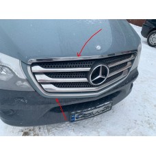 Обведення решітки (2013-2025, нерж) OmsaLine - Італійська нержавійка для Mercedes Sprinter W906 рр
