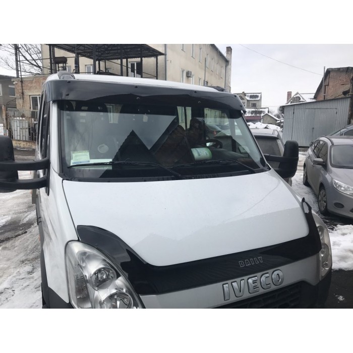 Козирьок на лобове скло V1 (чорний глянець, 5мм) для Iveco Daily 2006-2014 рр