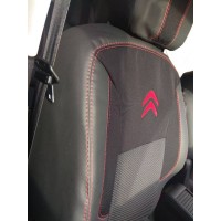 Авточехлы (ткань и кожзам, Premium) Полный салон для Citroen Berlingo 2008-2018 гг