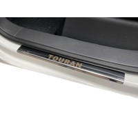 Накладки на пороги Carmos (4 шт, нерж) для Volkswagen Touran 2010-2015 гг