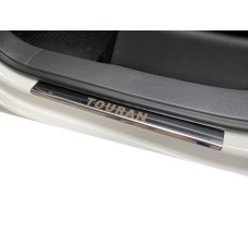 Накладки на пороги Carmos (4 шт, нерж) для Volkswagen Touran 2010-2015 гг