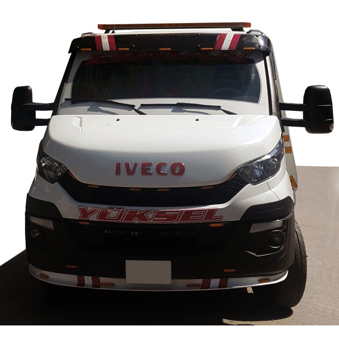 Козырек на лобовое стекло V1 (черный глянец, 5мм) для Iveco Daily 2014- гг