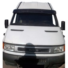 Козирьок на лобове скло V1 (чорний глянець, 5мм) для Iveco Daily 1999-2006 рр