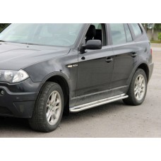 Бокові пороги KB001 (нерж) 60 мм для BMW X3 E-83 2003-2010 рр