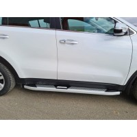 Боковые пороги Mevsim Grey (2 шт., алюминий) для Kia Sportage 2015-2021 гг