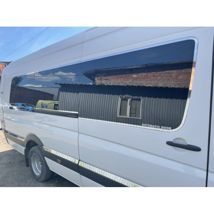 Повна окантовка стекол Long / ExraLong (нерж.) для Mercedes Sprinter W906 2006-2018 рр