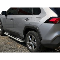 Бокові пороги Tayga V2 (2 шт., алюміній) для Toyota Rav 4 2019- рр