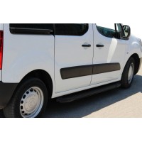 Боковые пороги Allmond Black (2 шт., алюминий) для Citroen Berlingo 2008-2018 гг
