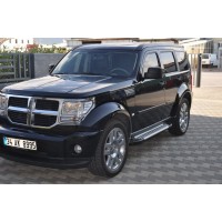 Бокові пороги Allmond Grey (2 шт., алюміній) для Dodge Nitro 2007- рр
