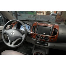 Накладки на панель (14 деталей) Дерево для Mitsubishi L200 2006-2015 гг