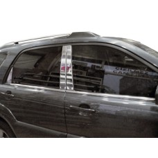 Накладки на стійки (6 шт, нерж) для Kia Sportage 2004-2010 рр