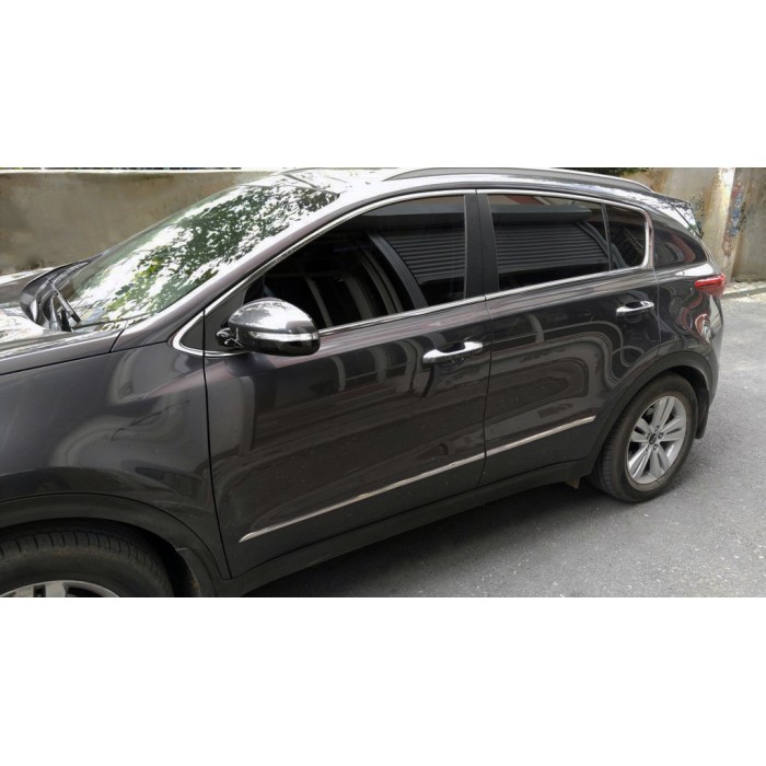 Молдинг дверний (4 шт, нерж) OmsaLine - Італійська нержавійка для Kia Sportage 2015-2021 рр