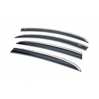 Ветровики с хромом (4 шт, Niken) для Opel Corsa D 2007-2014 гг