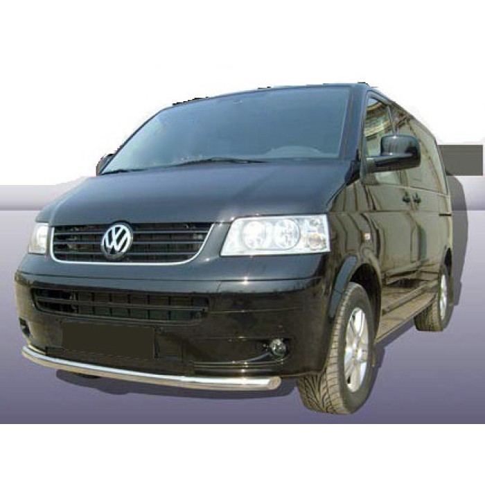 Нижня одинарна губа (нерж) 42 мм для Volkswagen T5 Caravelle 2004-2010 рр