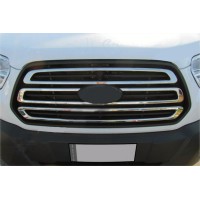 Накладки на решетку (2014-2018, 3 шт, нерж) Carmos - Турецкая сталь для Ford Transit 2014- гг