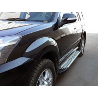 Боковые пороги Allmond Grey (2 шт., алюминий) для GreatWall Haval/Hover H3