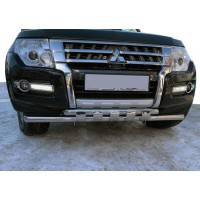 Передняя защита ST015 (нерж.) для Mitsubishi Pajero Wagon IV