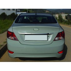 Накладка над номером (нерж.) OmsaLine - Італійська нержавійка для Hyundai Accent 2011-2017 рр