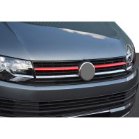Накладки на решітку верхня 2015-2019 (2 шт, червоні) для Volkswagen T6