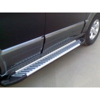 Боковые пороги Line (2 шт., алюминий) для Kia Sorento 2002-2009 гг