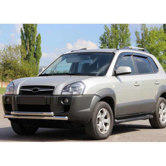 Передняя защита ST014 (нерж.) для Hyundai Tucson JM 2004- гг