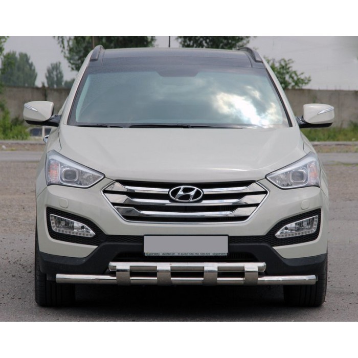 Передня дуга ST015 (нерж.) для Hyundai Santa Fe 3 2012-2018 рр