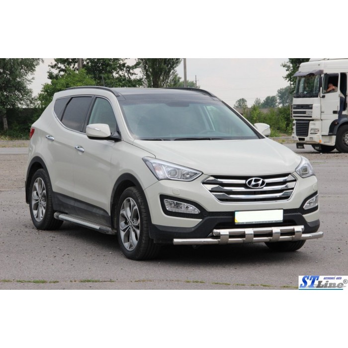 Передня дуга ST015 (нерж.) для Hyundai Santa Fe 3 2012-2018 рр