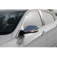 Накладки на дзеркала без повторювача (2 шт., нерж.) для Hyundai Elantra 2011-2015 рр