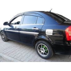 Накладка на лючок бензобака OmsaLine (нерж.) для Hyundai Accent 2006-2010 гг