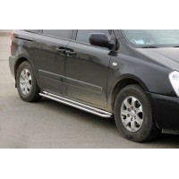 Бокові пороги KB001 (нерж) 60 мм для Kia Carnival 2002-2013 рр