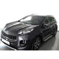 Боковые пороги Allmond Grey (2 шт., алюминий) для Kia Sportage 2015-2021 гг